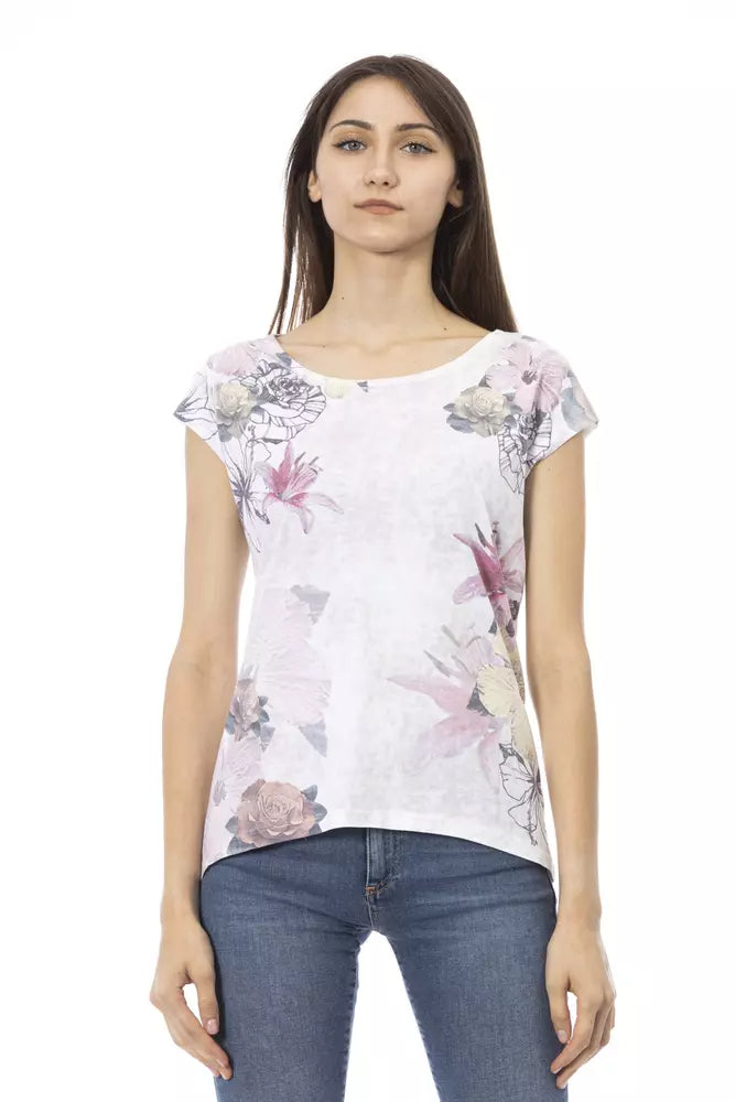 T-shirt da donna Trussardi Action in cotone bianco