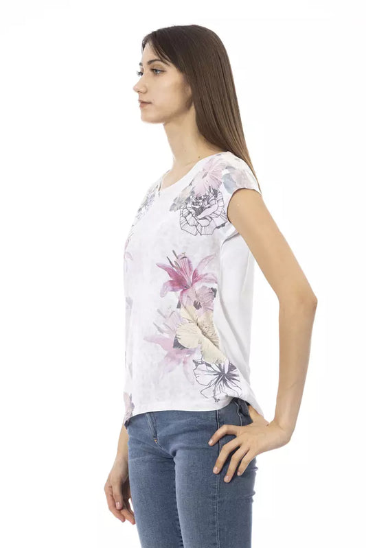 T-shirt da donna Trussardi Action in cotone bianco
