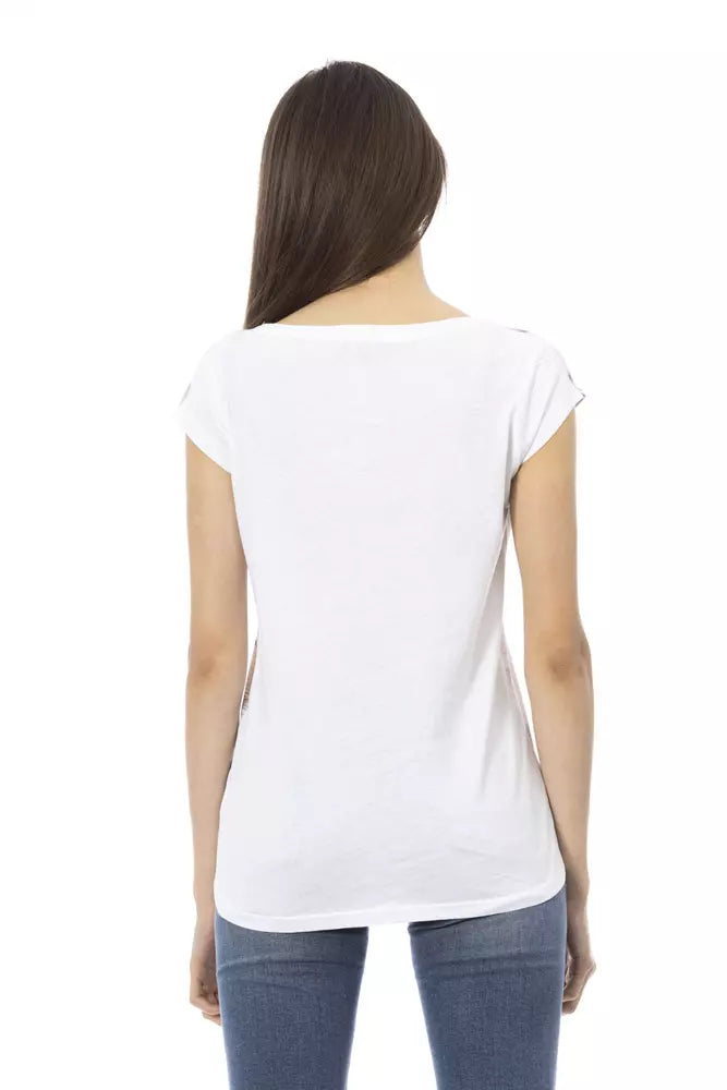 T-shirt da donna Trussardi Action in cotone bianco