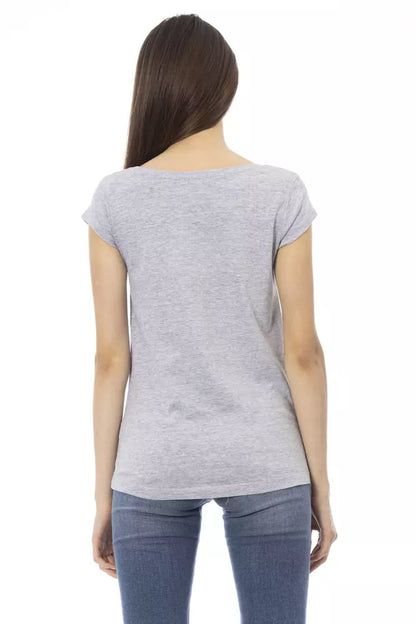 T-shirt da donna Trussardi Action in cotone grigio