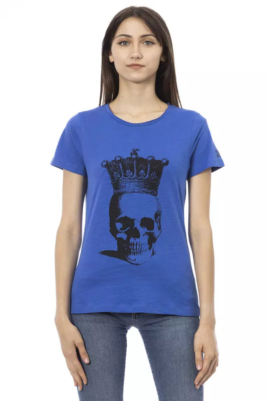 T-shirt da donna Trussardi Action in cotone blu