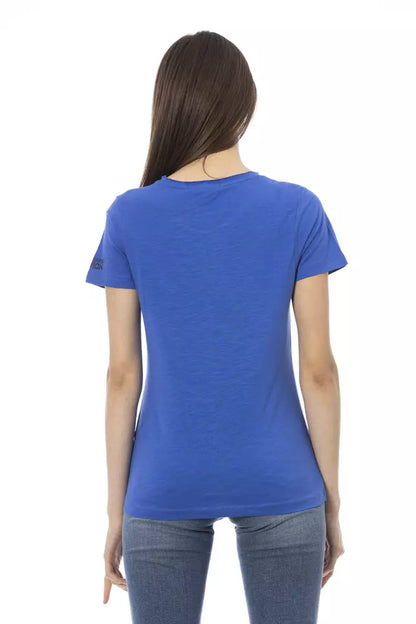 T-shirt da donna Trussardi Action in cotone blu