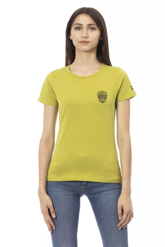 T-shirt da donna in cotone verde Trussardi Action