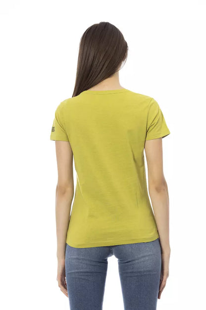 T-shirt da donna in cotone verde Trussardi Action