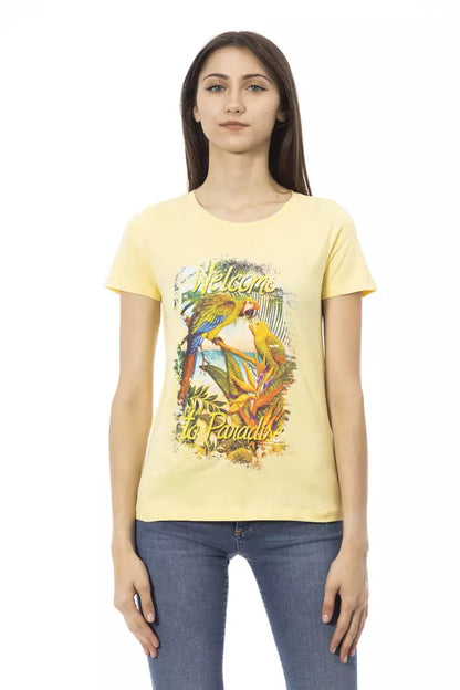 T-shirt da donna in cotone giallo Trussardi Action