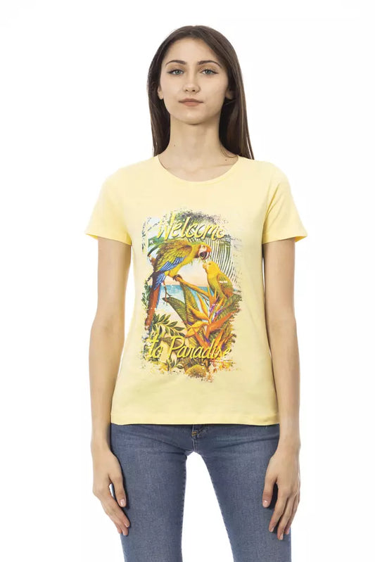 T-shirt da donna in cotone giallo Trussardi Action