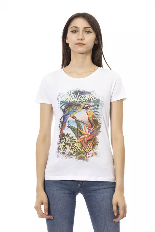 T-shirt da donna Trussardi Action in cotone bianco