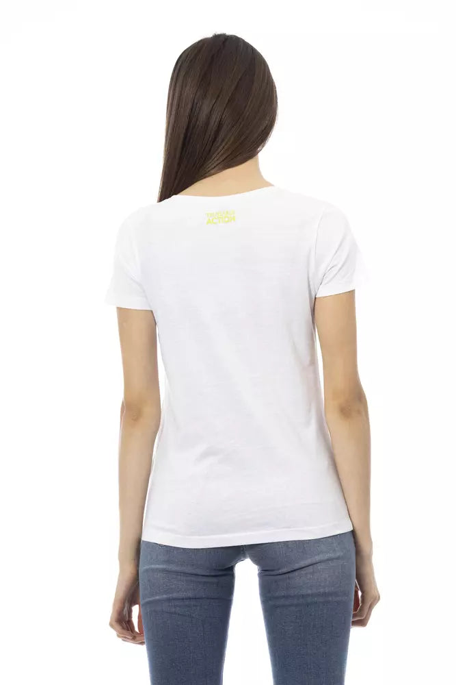 T-shirt da donna Trussardi Action in cotone bianco
