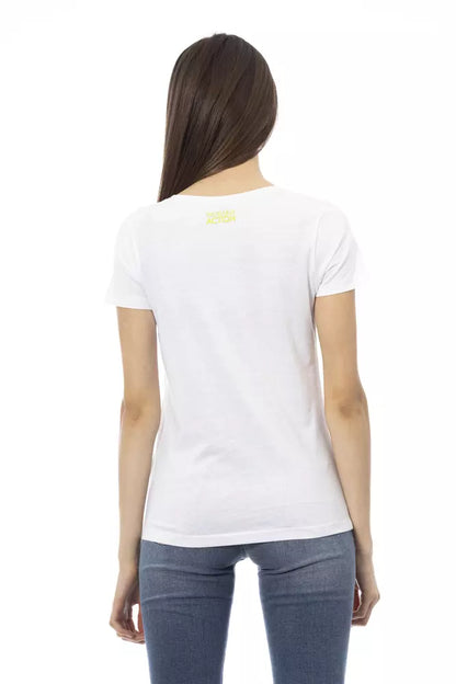T-shirt da donna Trussardi Action in cotone bianco