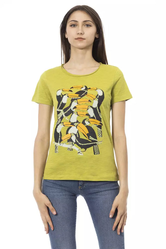 T-shirt da donna in cotone verde Trussardi Action