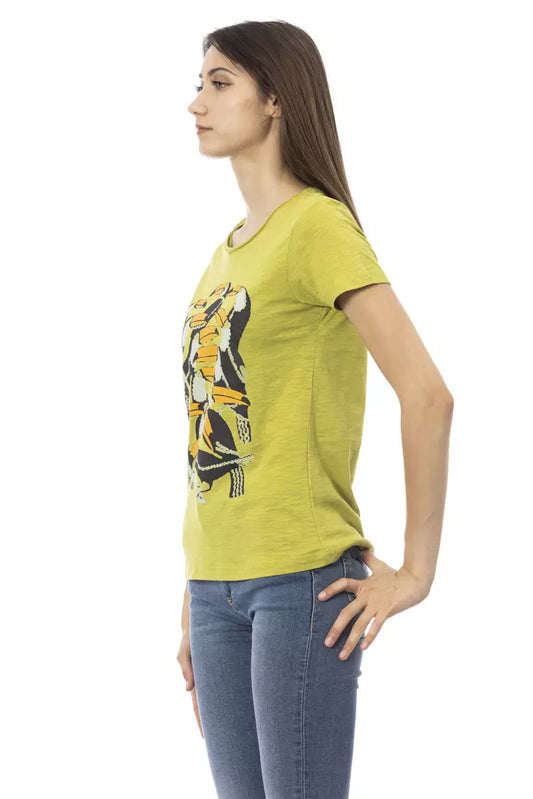 T-shirt da donna in cotone verde Trussardi Action