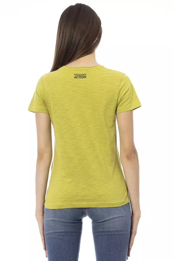T-shirt da donna in cotone verde Trussardi Action