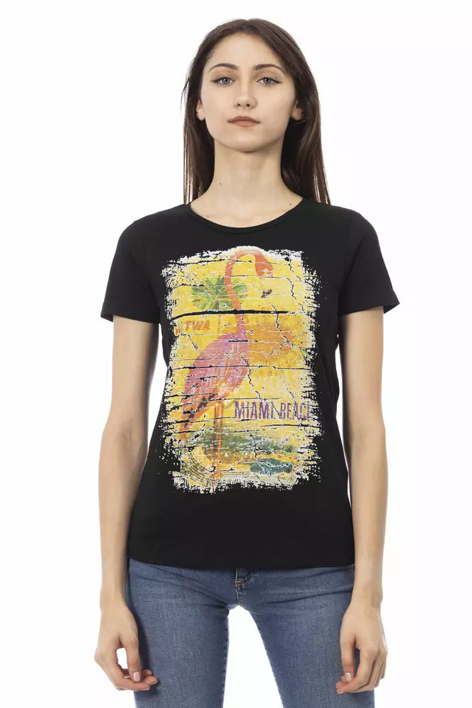 T-shirt da donna Trussardi Action in cotone nero