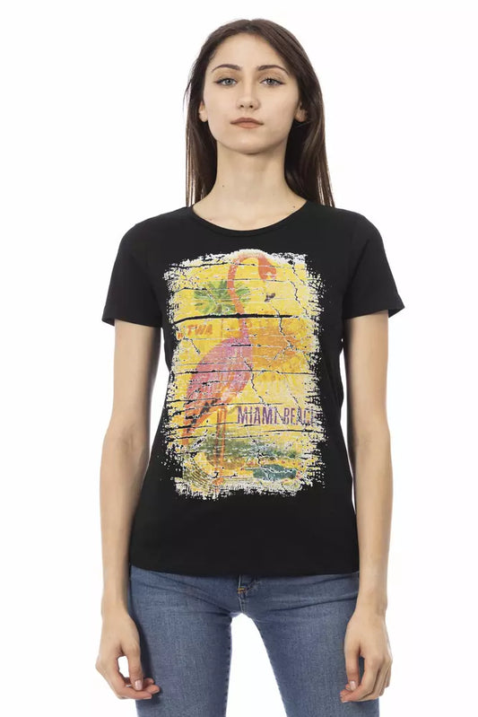 T-shirt da donna Trussardi Action in cotone nero