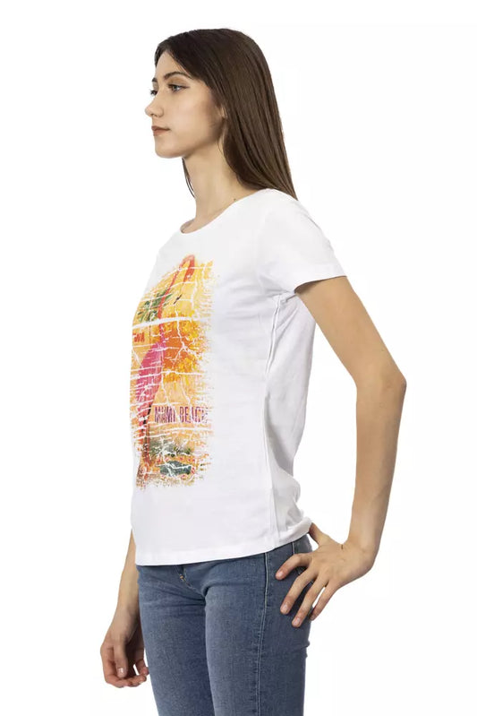 T-shirt da donna Trussardi Action in cotone bianco
