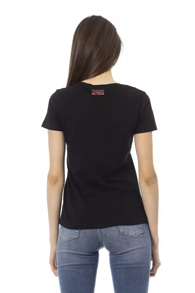 T-shirt da donna Trussardi Action in cotone nero