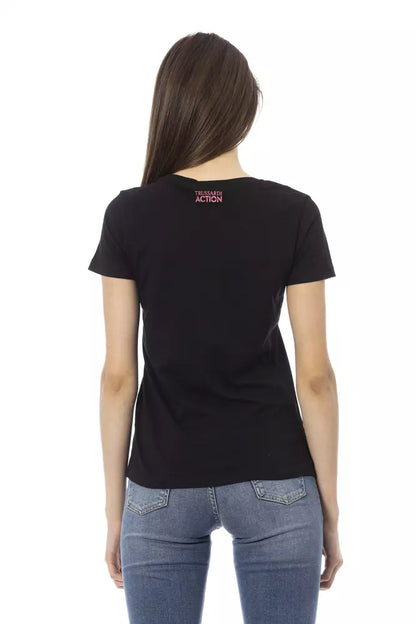 T-shirt da donna Trussardi Action in cotone nero