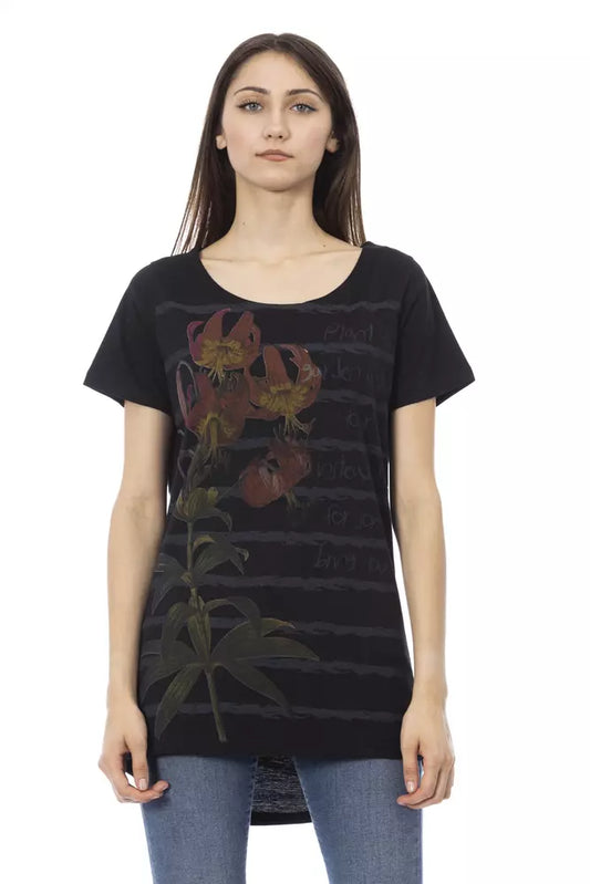 T-shirt da donna Trussardi Action in cotone nero