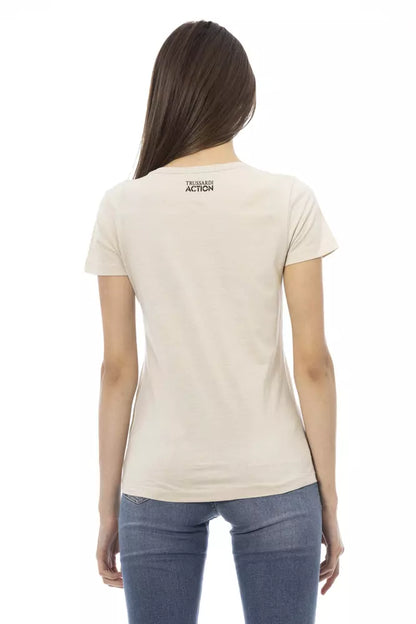 T-shirt da donna Trussardi Action in cotone beige