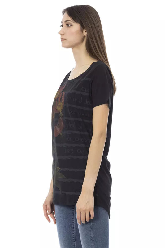 T-shirt da donna Trussardi Action in cotone nero