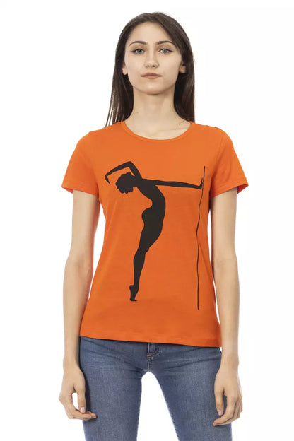 T-shirt da donna in cotone arancione Trussardi Action