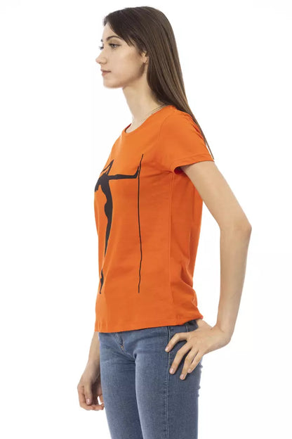 T-shirt da donna in cotone arancione Trussardi Action