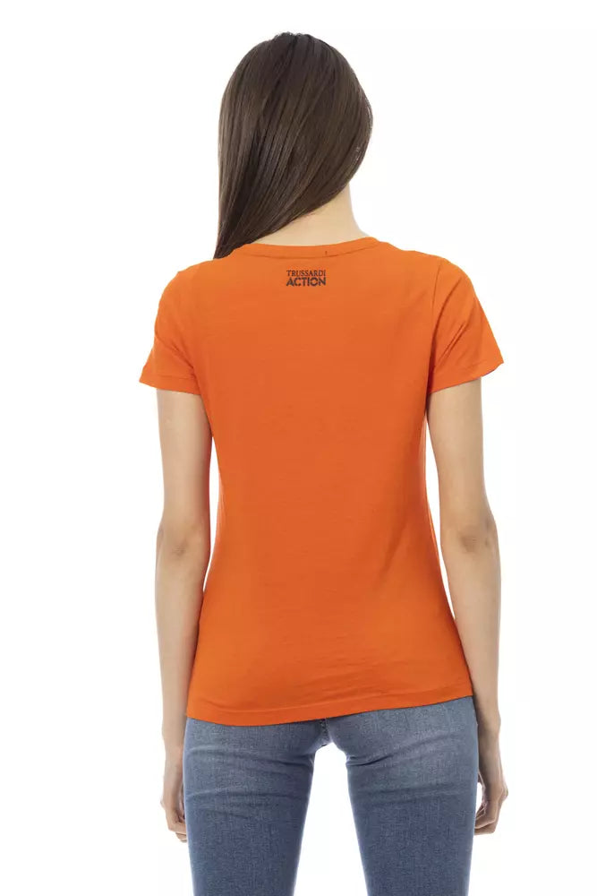 T-shirt da donna in cotone arancione Trussardi Action