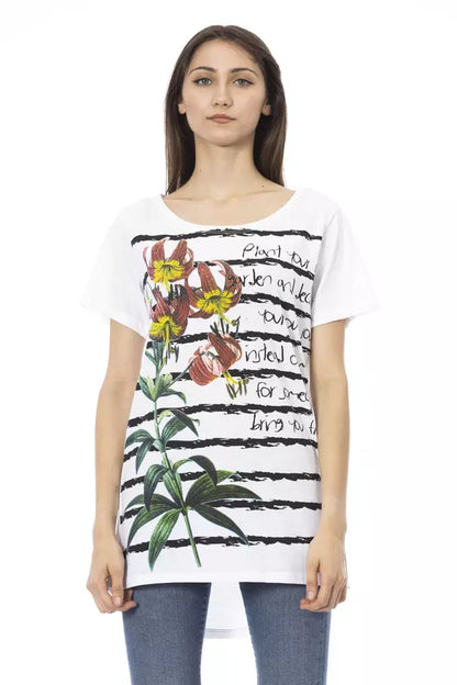 T-shirt da donna Trussardi Action in cotone bianco
