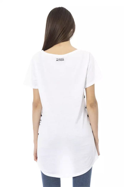 T-shirt da donna Trussardi Action in cotone bianco