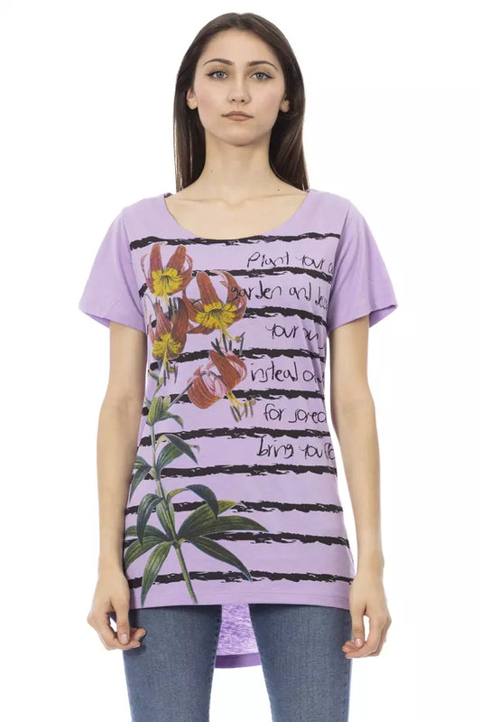 T-shirt da donna Trussardi Action in cotone viola