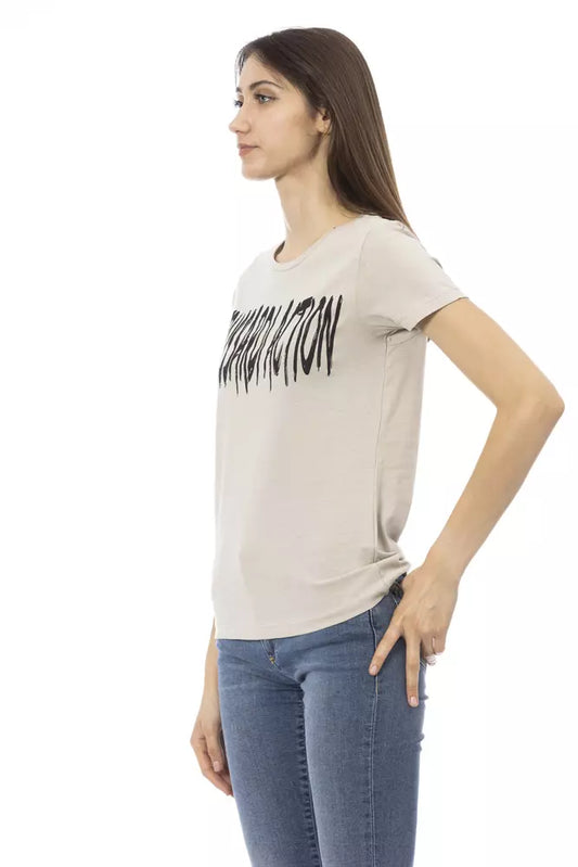 T-shirt da donna Trussardi Action in cotone beige