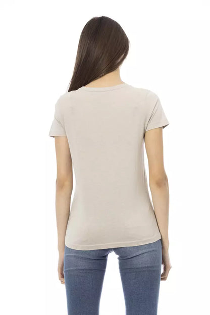 T-shirt da donna Trussardi Action in cotone beige