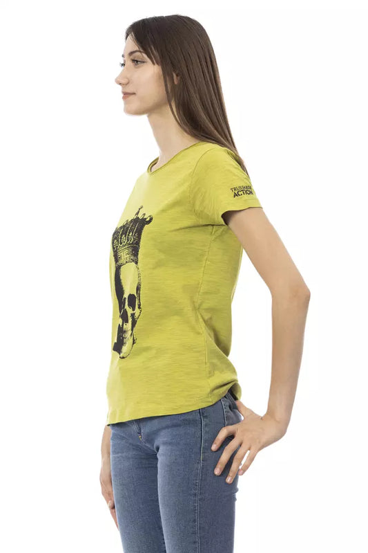 T-shirt da donna in cotone verde Trussardi Action