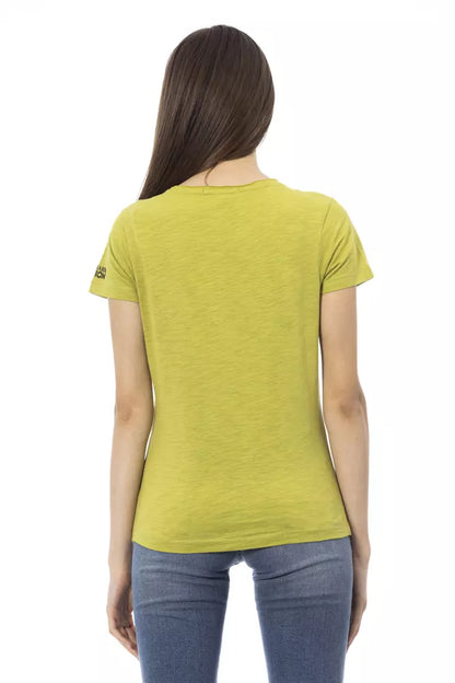 T-shirt da donna in cotone verde Trussardi Action