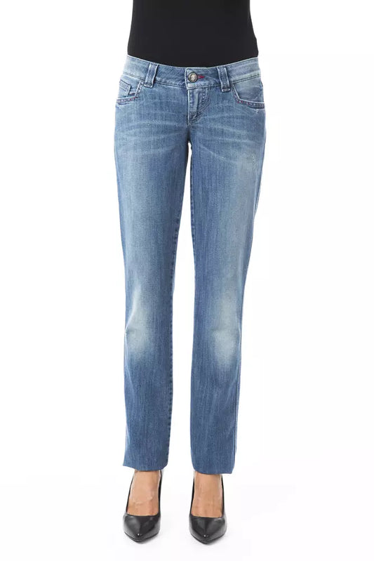 Jeans da donna in cotone blu BYBLOS