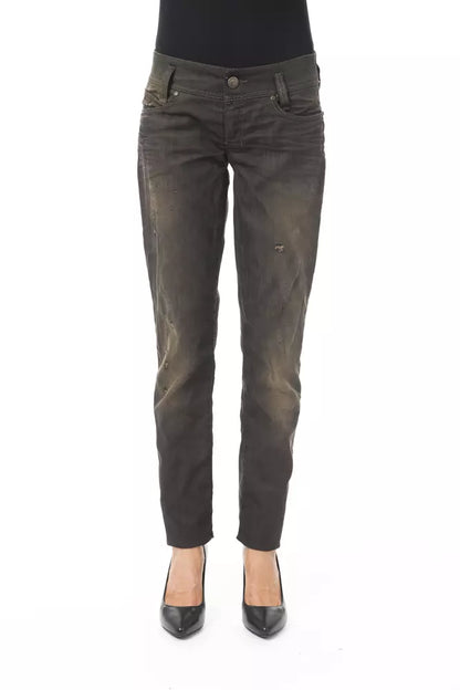 Jeans da donna in cotone nero BYBLOS