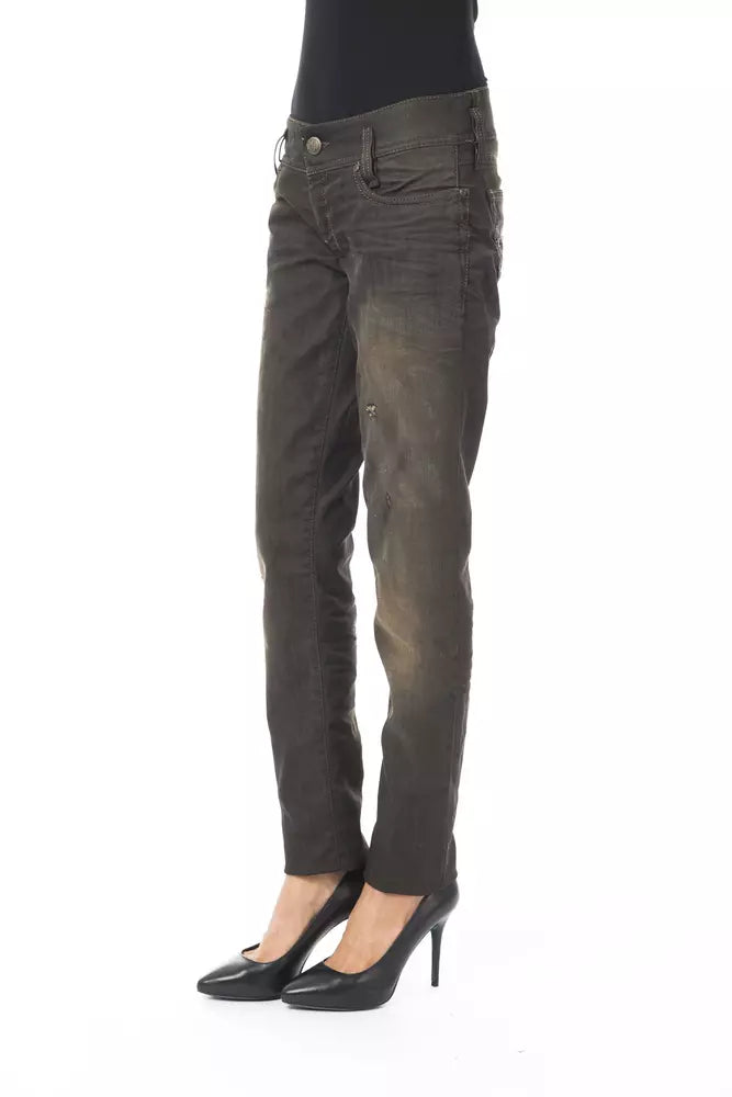 Jeans da donna in cotone nero BYBLOS