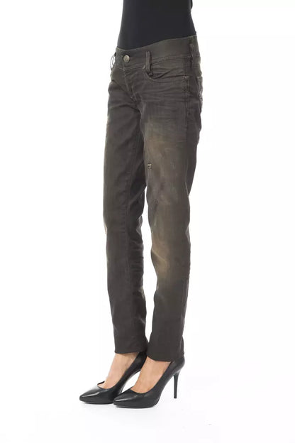 Jeans da donna in cotone nero BYBLOS