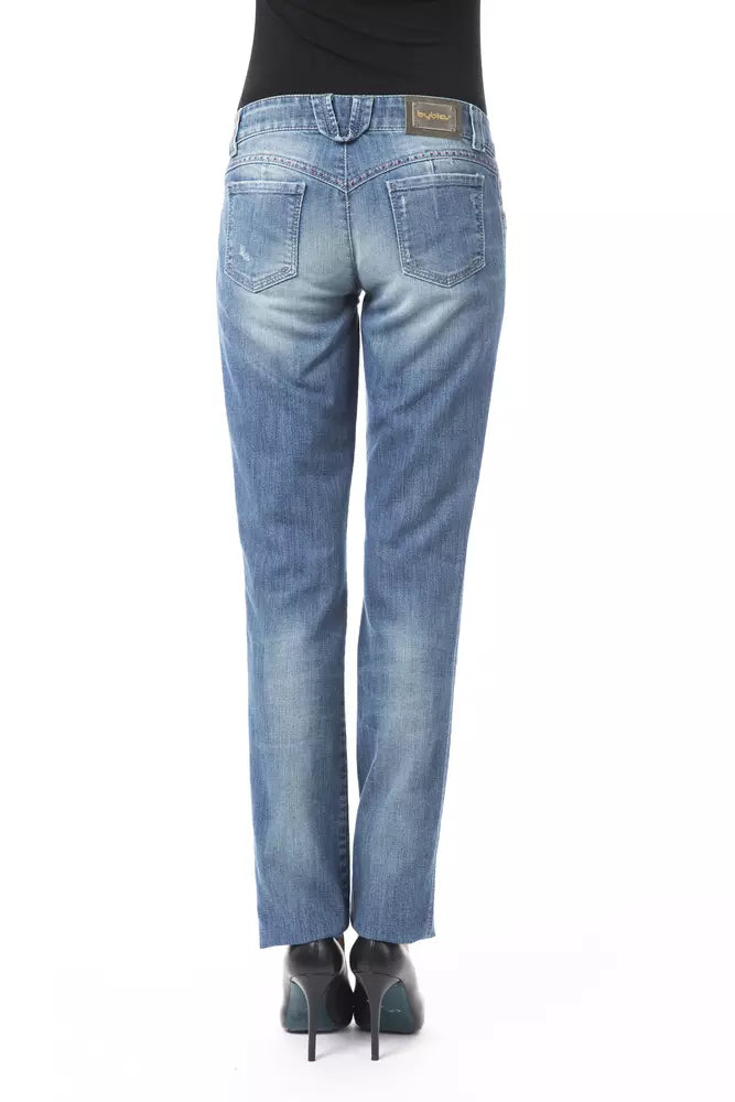 Jeans da donna in cotone blu BYBLOS