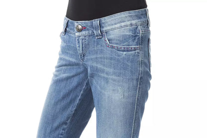 Jeans da donna in cotone blu BYBLOS