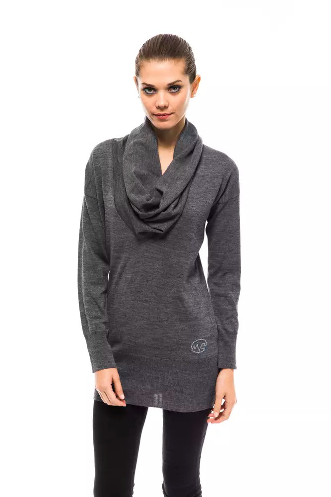 Maglione da donna in lana grigio blu Montana