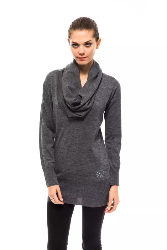 Maglione da donna in lana grigio blu Montana