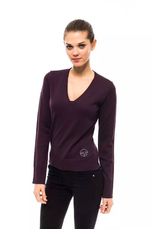 Maglione da donna in lana viola Montana Blu