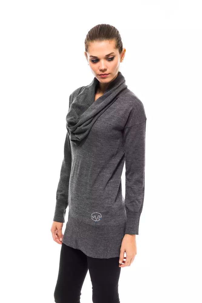 Maglione da donna in lana grigio blu Montana