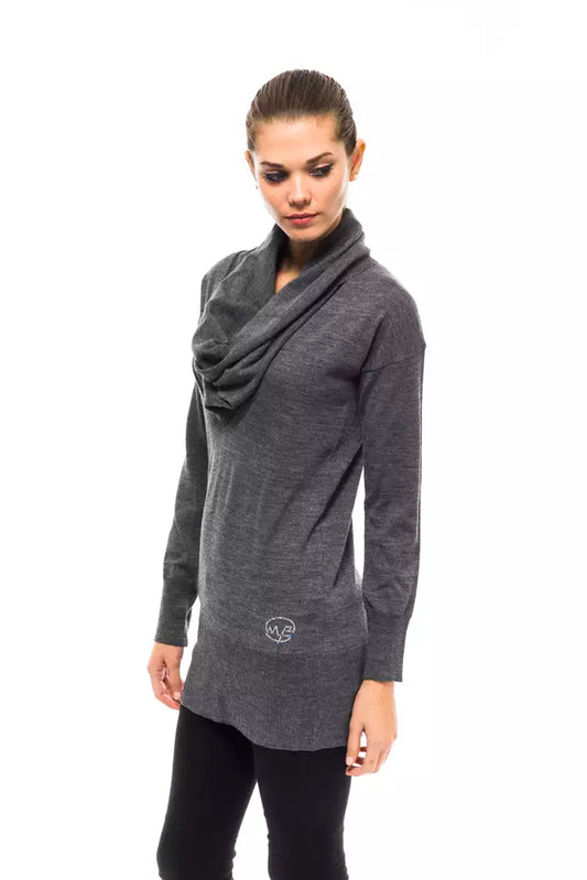 Maglione da donna in lana grigio blu Montana