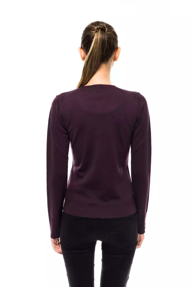 Maglione da donna in lana viola Montana Blu