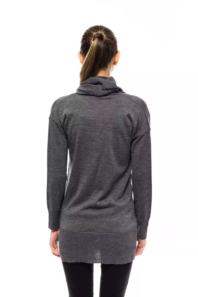 Maglione da donna in lana grigio blu Montana