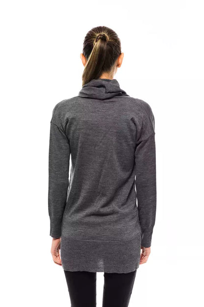 Maglione da donna in lana grigio blu Montana