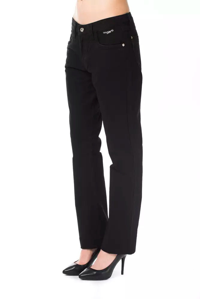 Pantaloni da donna in cotone nero Ungaro Fever