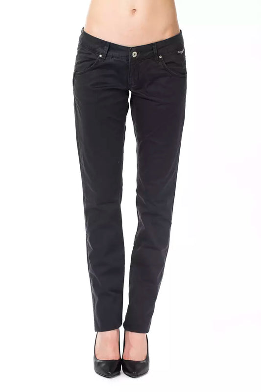 Pantaloni da donna Ungaro Fever in cotone blu vestibilità regolare